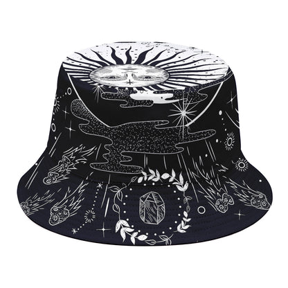 Vintage Celestial Sun Print Bucket Hat