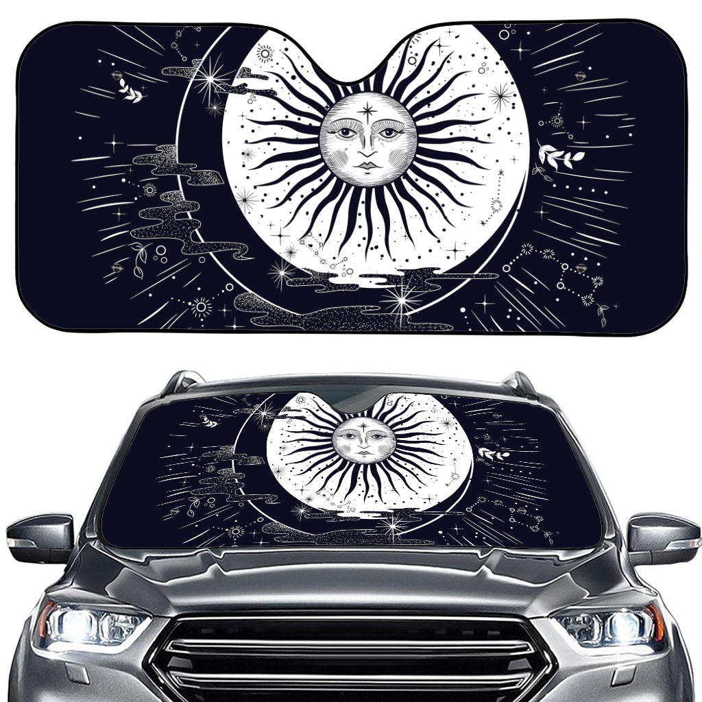 Vintage Celestial Sun Print Car Windshield Sun Shade