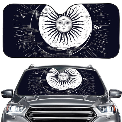 Vintage Celestial Sun Print Car Windshield Sun Shade