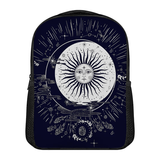 Vintage Celestial Sun Print Casual Backpack