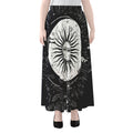Vintage Celestial Sun Print Chiffon Maxi Skirt