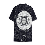 Vintage Celestial Sun Print Cotton Hawaiian Shirt