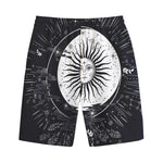 Vintage Celestial Sun Print Cotton Shorts