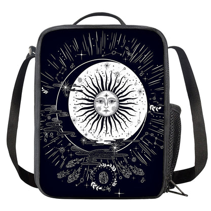 Vintage Celestial Sun Print Crossbody Lunch Bag
