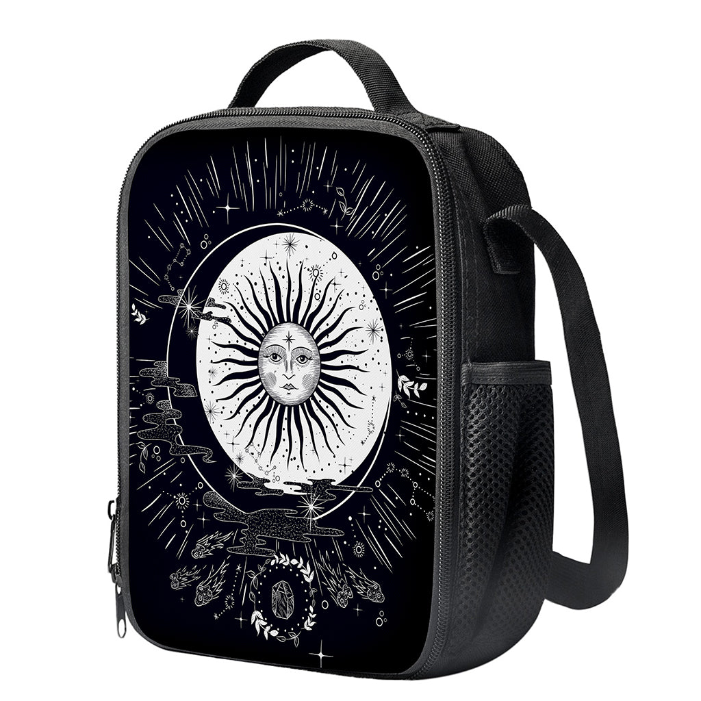Vintage Celestial Sun Print Crossbody Lunch Bag