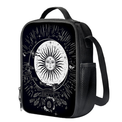Vintage Celestial Sun Print Crossbody Lunch Bag