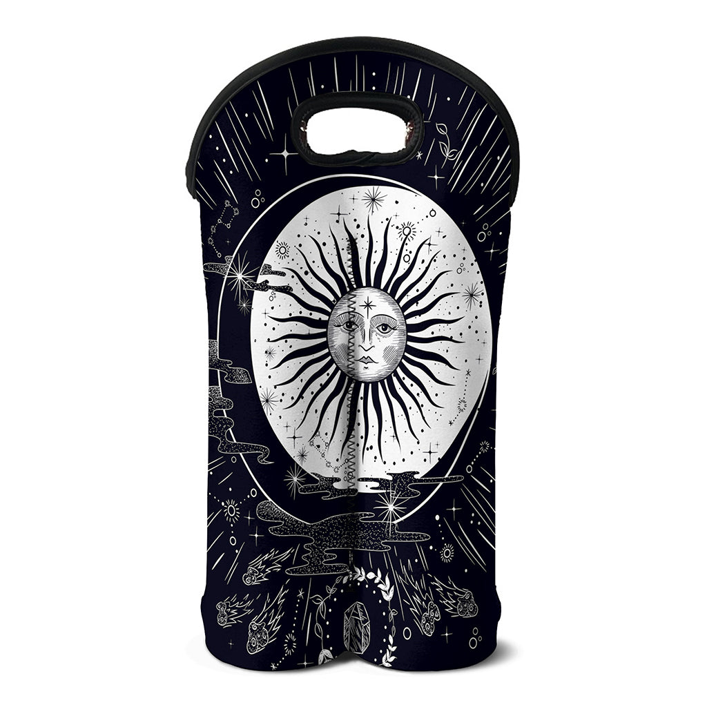 Vintage Celestial Sun Print Double Neoprene Wine Tote
