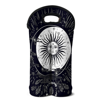 Vintage Celestial Sun Print Double Neoprene Wine Tote