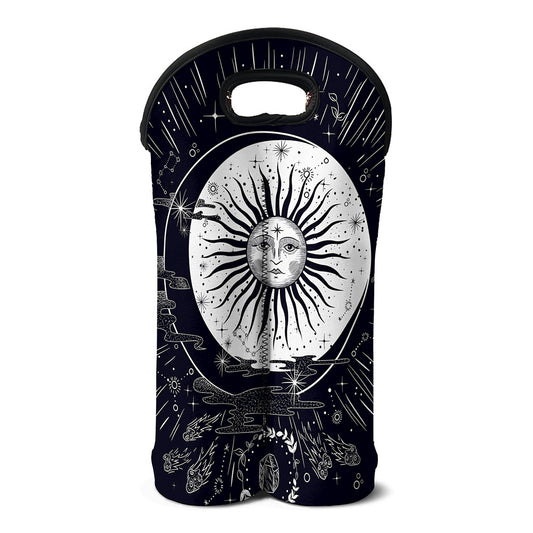 Vintage Celestial Sun Print Double Neoprene Wine Tote
