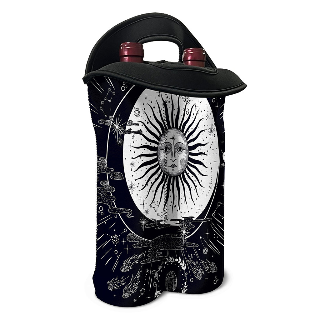 Vintage Celestial Sun Print Double Neoprene Wine Tote