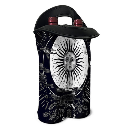 Vintage Celestial Sun Print Double Neoprene Wine Tote