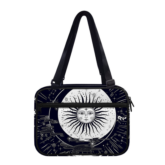 Vintage Celestial Sun Print Double Strap Bible Bag