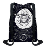 Vintage Celestial Sun Print Drawstring Backpack
