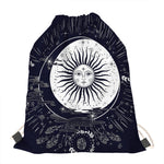 Vintage Celestial Sun Print Drawstring Bag