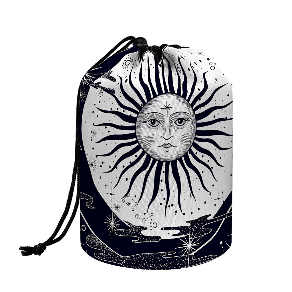 Vintage Celestial Sun Print Drawstring Makeup Bag