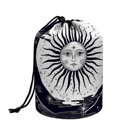 Vintage Celestial Sun Print Drawstring Makeup Bag