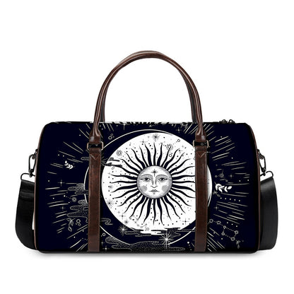 Vintage Celestial Sun Print Duffle Bag