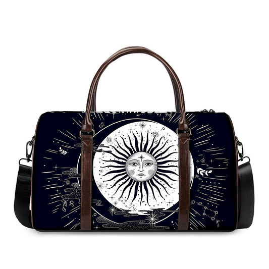 Vintage Celestial Sun Print Duffle Bag