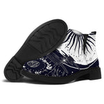 Vintage Celestial Sun Print Flat Ankle Boots