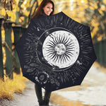 Vintage Celestial Sun Print Foldable Umbrella