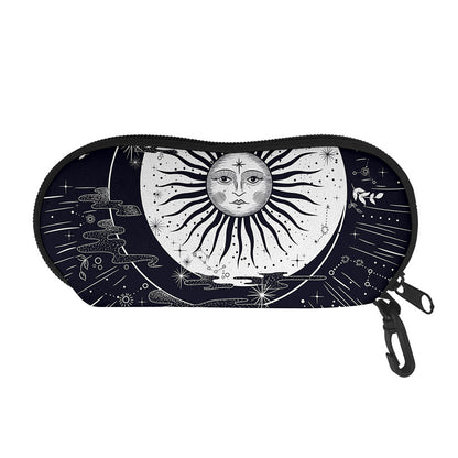 Vintage Celestial Sun Print Glasses Case