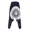 Vintage Celestial Sun Print Hammer Pants