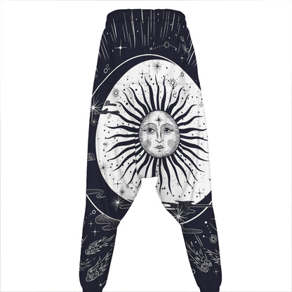 Vintage Celestial Sun Print Hammer Pants