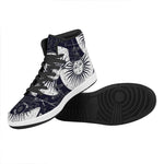 Vintage Celestial Sun Print High Top Leather Sneakers