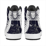 Vintage Celestial Sun Print High Top Leather Sneakers