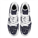 Vintage Celestial Sun Print High Top Leather Sneakers