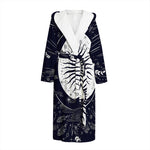 Vintage Celestial Sun Print Hooded Bathrobe