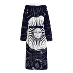 Vintage Celestial Sun Print Hooded Bathrobe