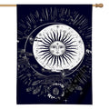 Vintage Celestial Sun Print House Flag