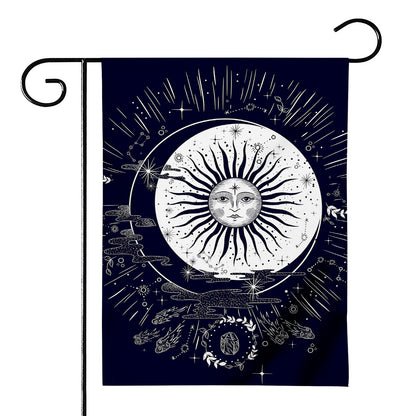 Vintage Celestial Sun Print House Flag