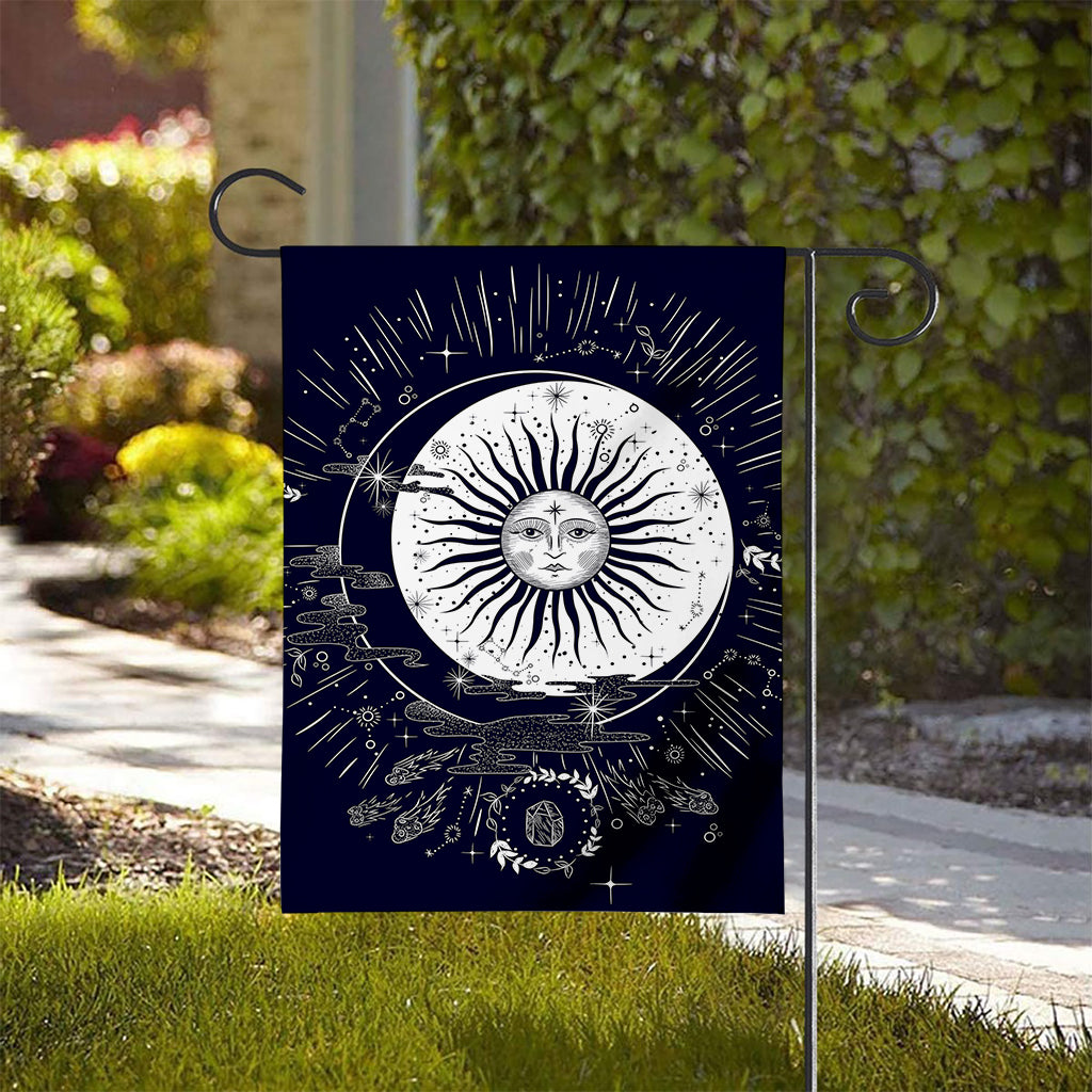 Vintage Celestial Sun Print House Flag
