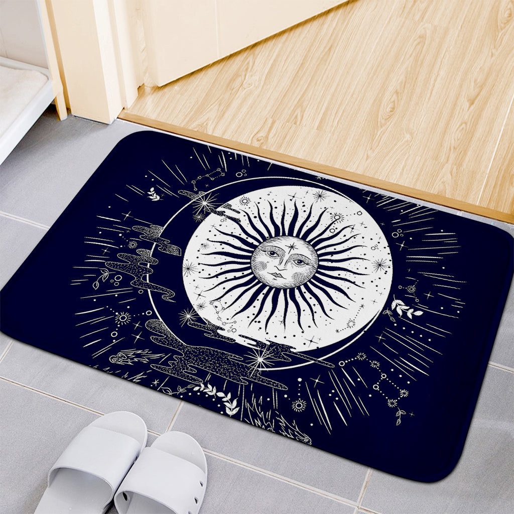 Vintage Celestial Sun Print Indoor Door Mat
