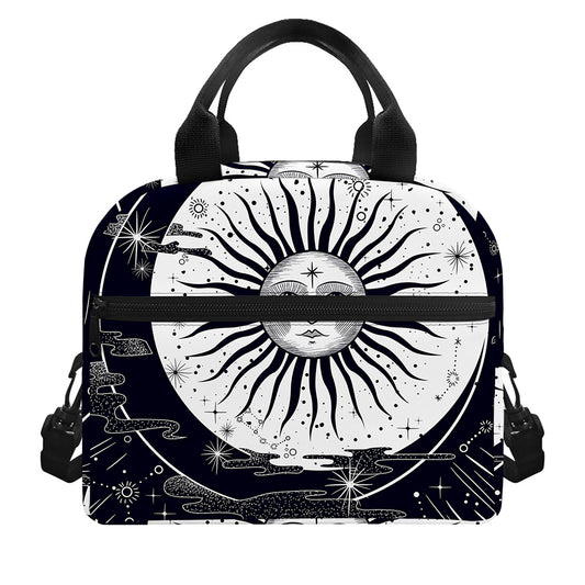 Vintage Celestial Sun Print Insulated Lunch Bag