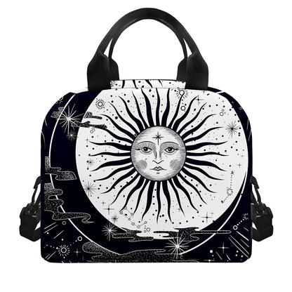 Vintage Celestial Sun Print Insulated Lunch Bag