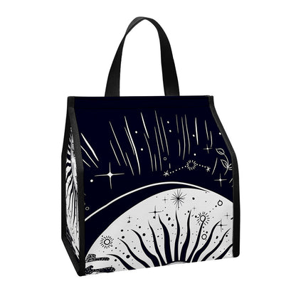 Vintage Celestial Sun Print Insulated Lunch Tote