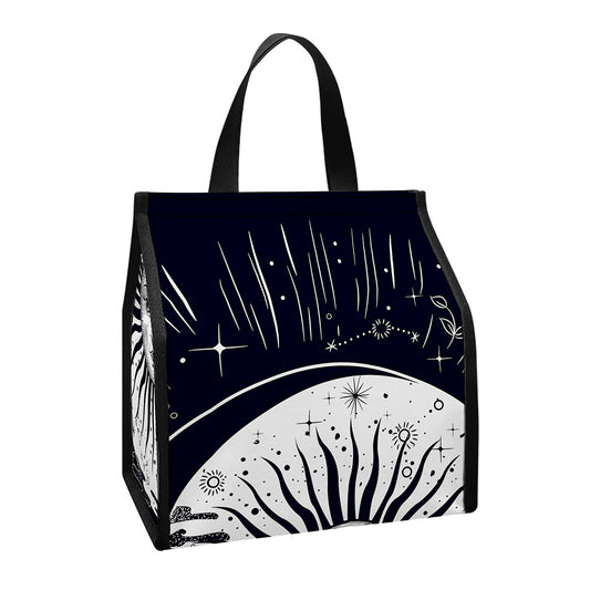 Vintage Celestial Sun Print Insulated Lunch Tote