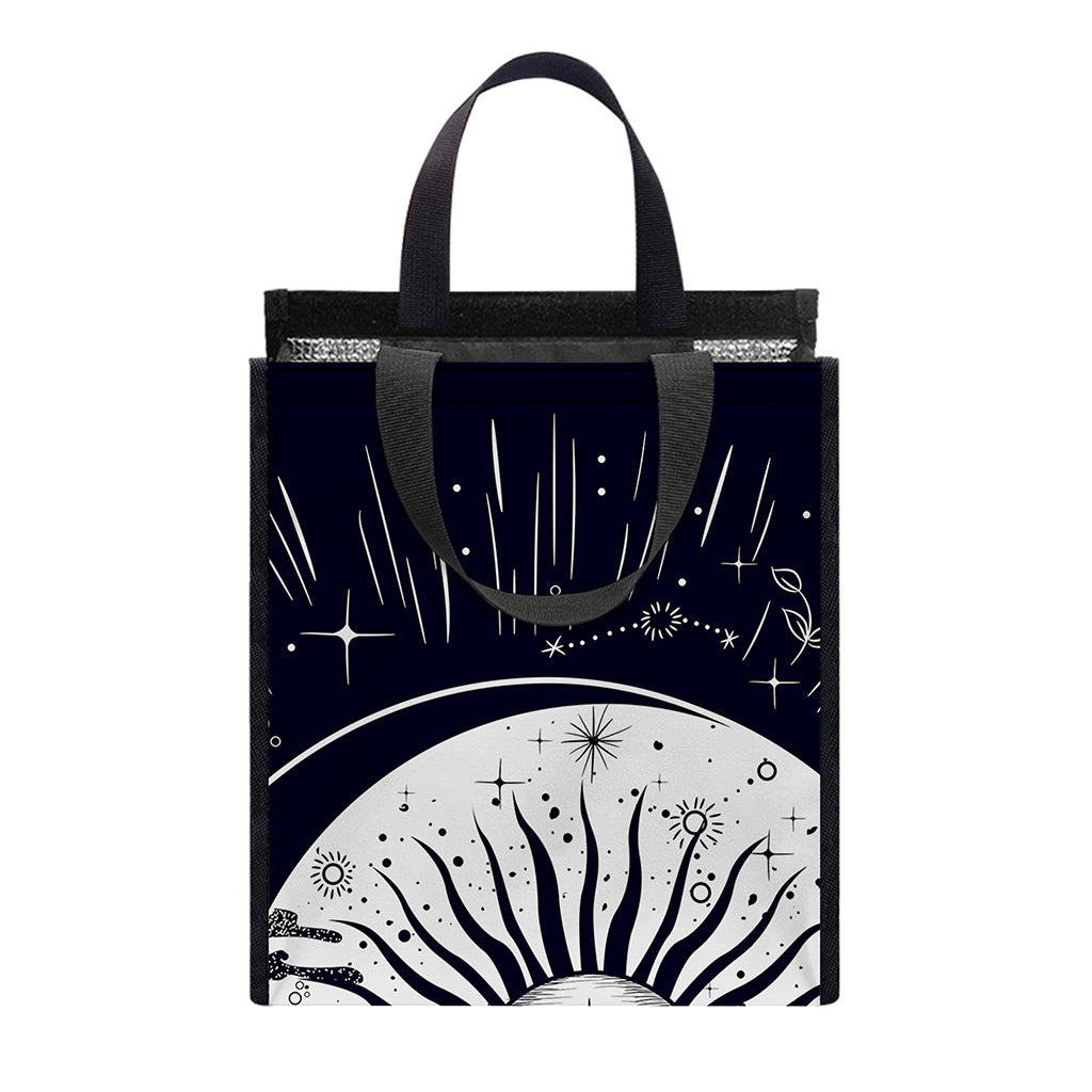Vintage Celestial Sun Print Insulated Lunch Tote