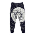 Vintage Celestial Sun Print Jogger Pants
