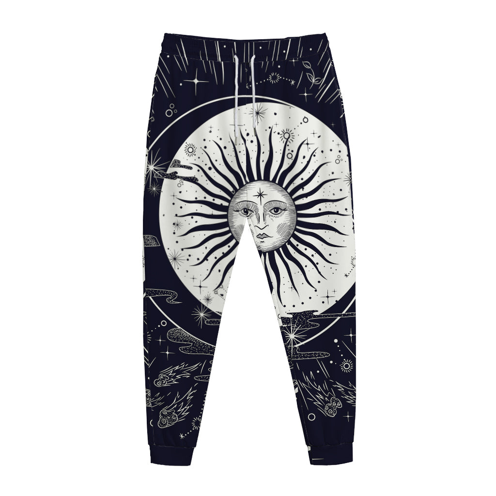 Vintage Celestial Sun Print Jogger Pants
