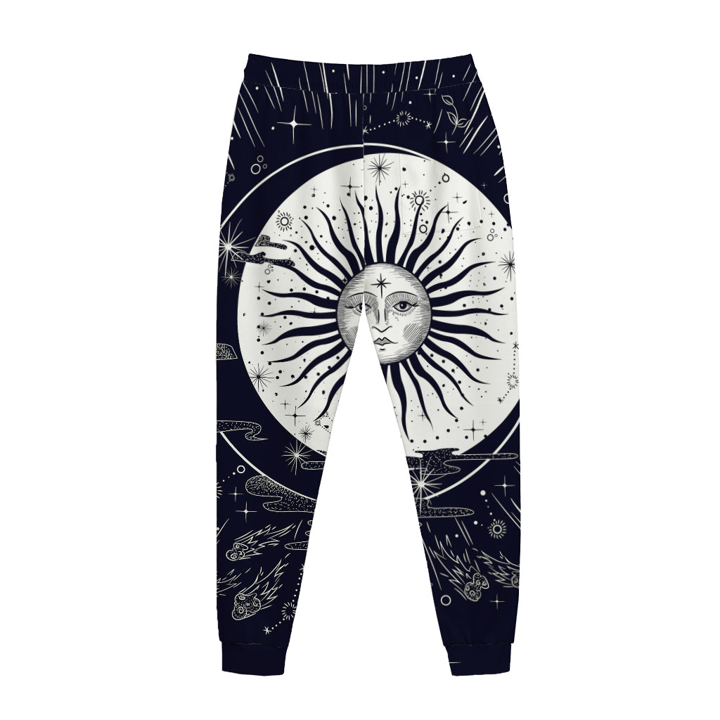 Vintage Celestial Sun Print Jogger Pants