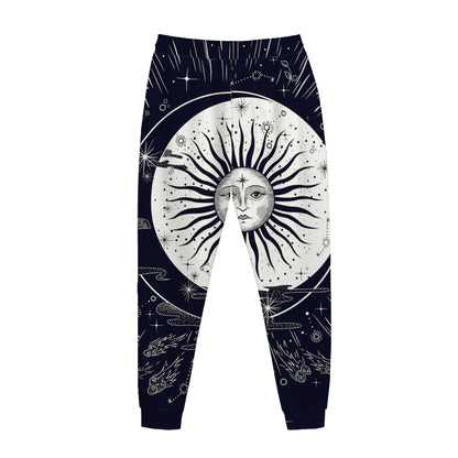 Vintage Celestial Sun Print Jogger Pants