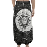 Vintage Celestial Sun Print Lantern Pants