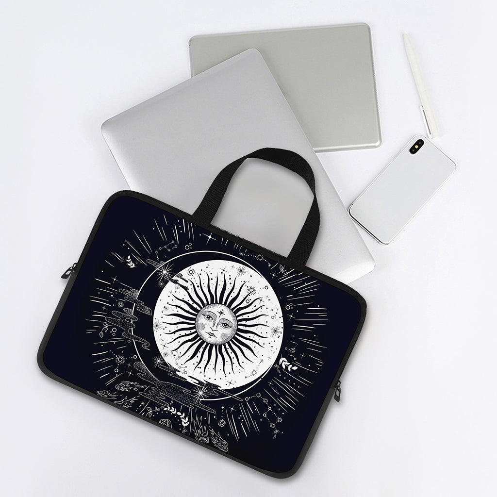 Vintage Celestial Sun Print Laptop Sleeve With Handle