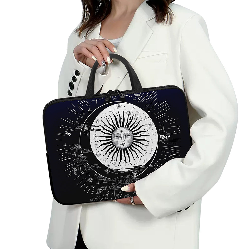 Vintage Celestial Sun Print Laptop Sleeve With Handle