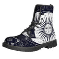 Vintage Celestial Sun Print Lace-Up Boots