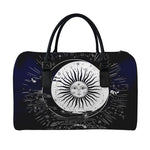 Vintage Celestial Sun Print Leather Duffle Bag